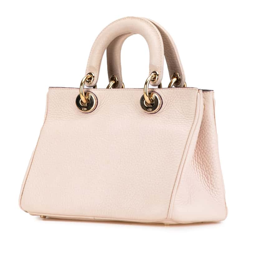 Dior Mini Leather Diorissimo Satchel Pink Leather Fair condition - Back View