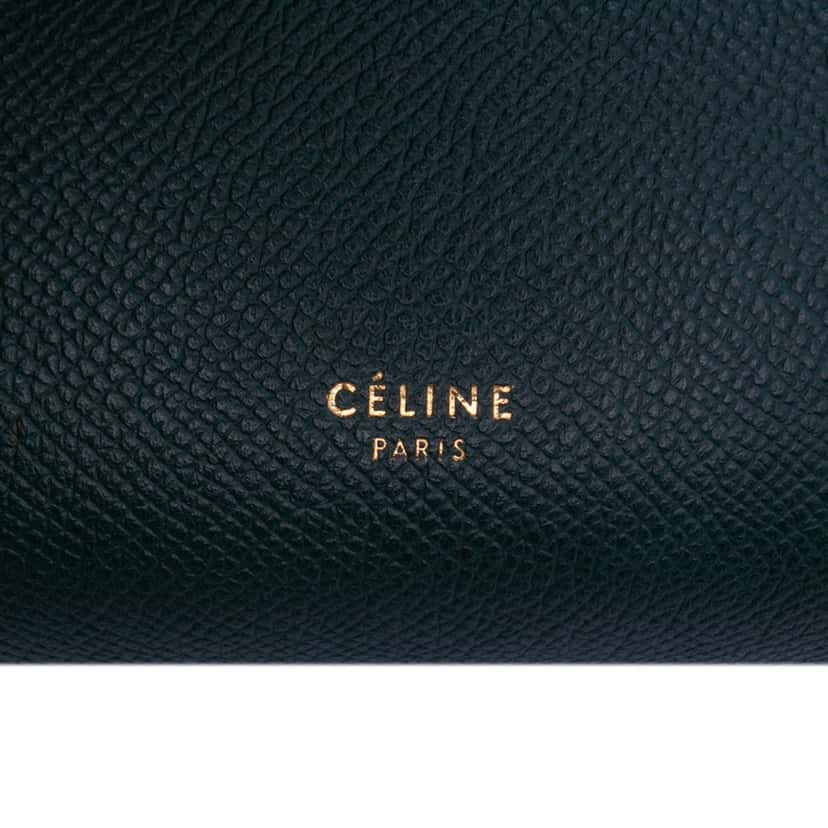 Celine Micro Grained Calfskin Belt Bag Green Leather Fair condition - Box View