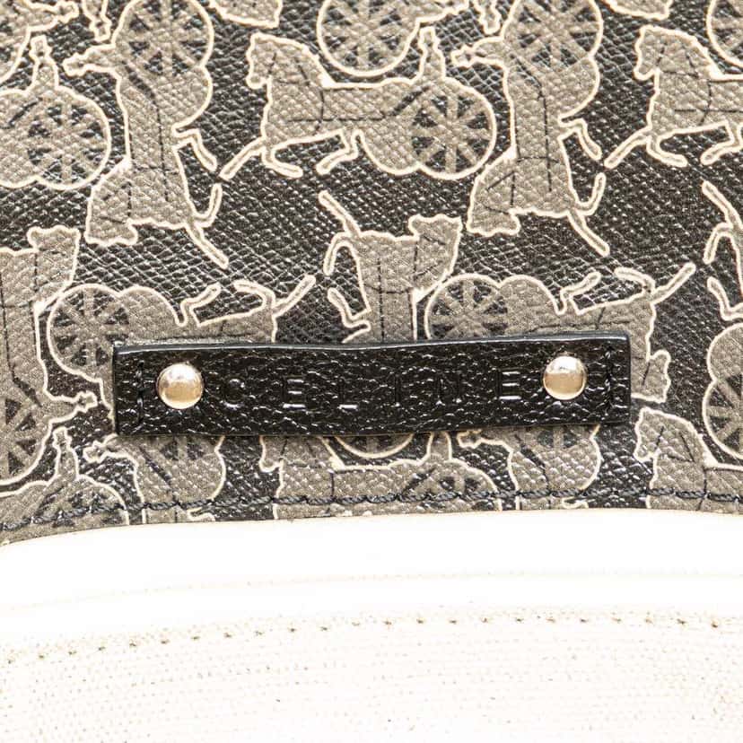 Celine Horse Carriage Coated Canvas Shoulder Bag Black Canvas Good condition - Box View