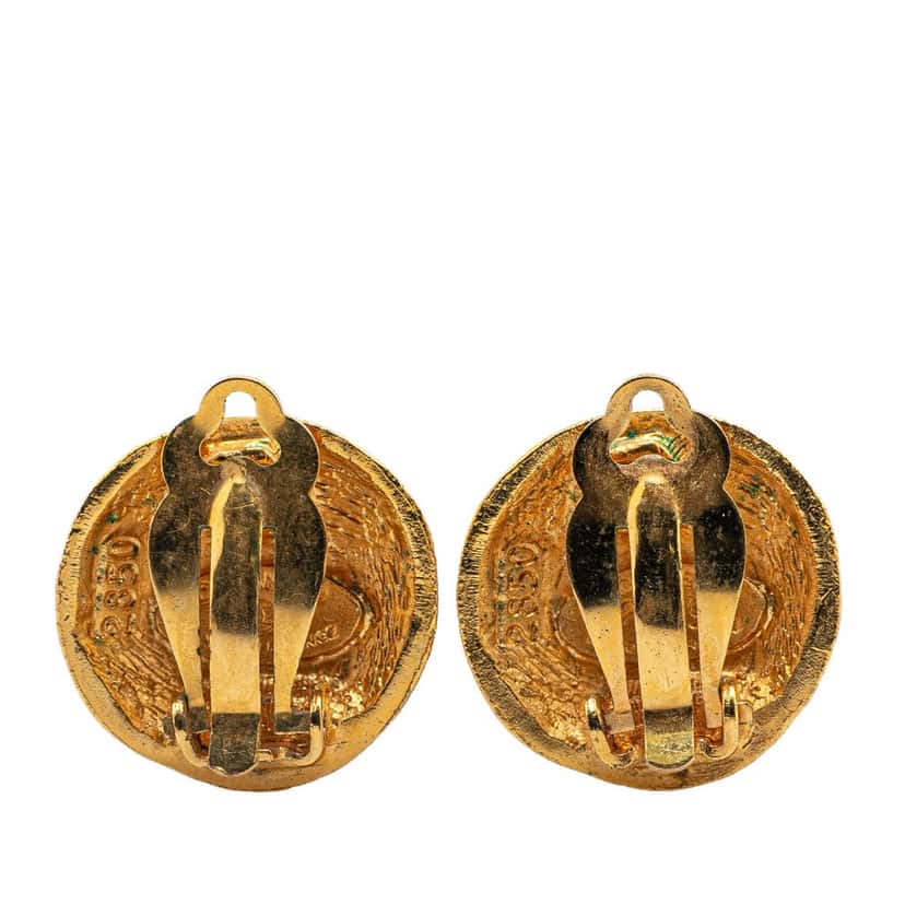 Chanel Gold Plated CC Clip On Earrings Gold Metal Good condition - Back View