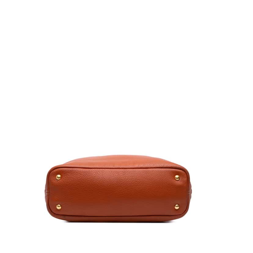 Prada Vitello Daino Side Zip Shopper Tote Orange Leather Very good condition - Inside View