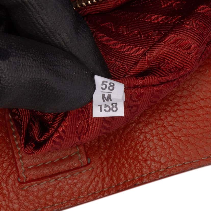 Prada Vitello Daino Side Zip Shopper Tote Orange Leather Very good condition - Box View