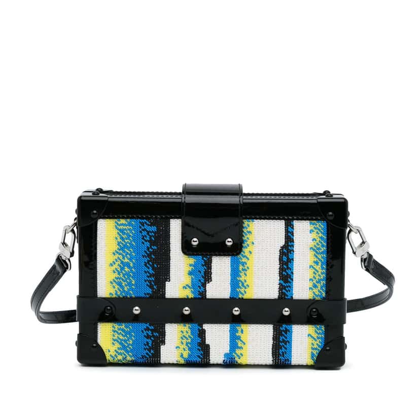 Louis Vuitton Sequins Petite Malle Black Leather Very good condition - Model View