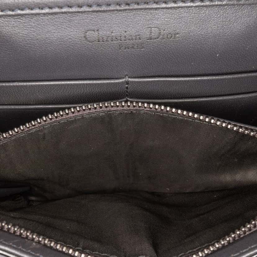 Dior Metallic Patent Microcannage Diorama Wallet on Chain Black Leather Good condition - Box View