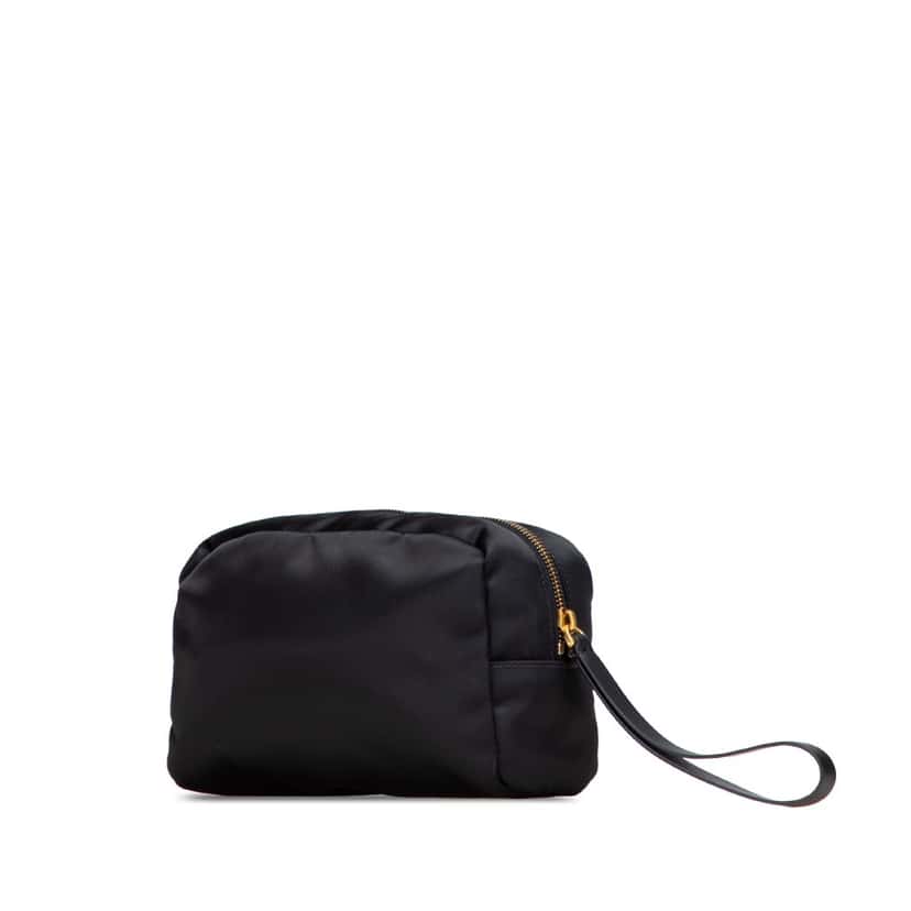 Valentino VLogo Nylon Pouch Black Good condition - Back View