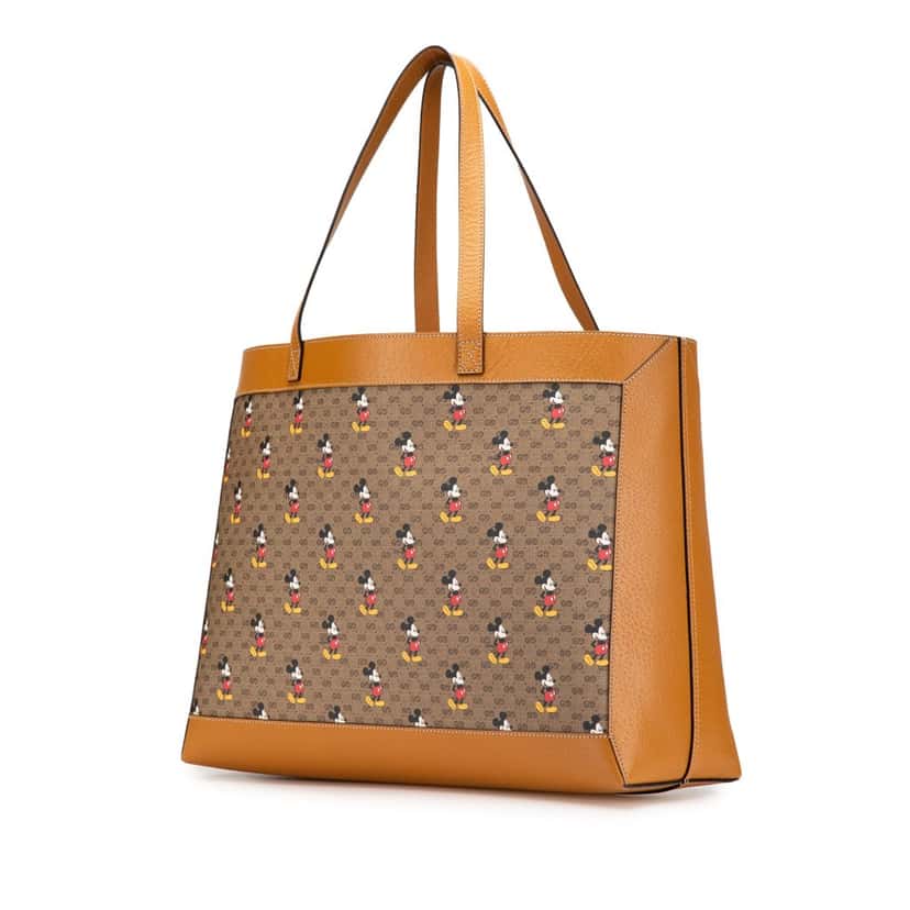 Gucci Disney Micro GG Supreme Mickey Mouse Tote Brown Canvas Good condition - Back View