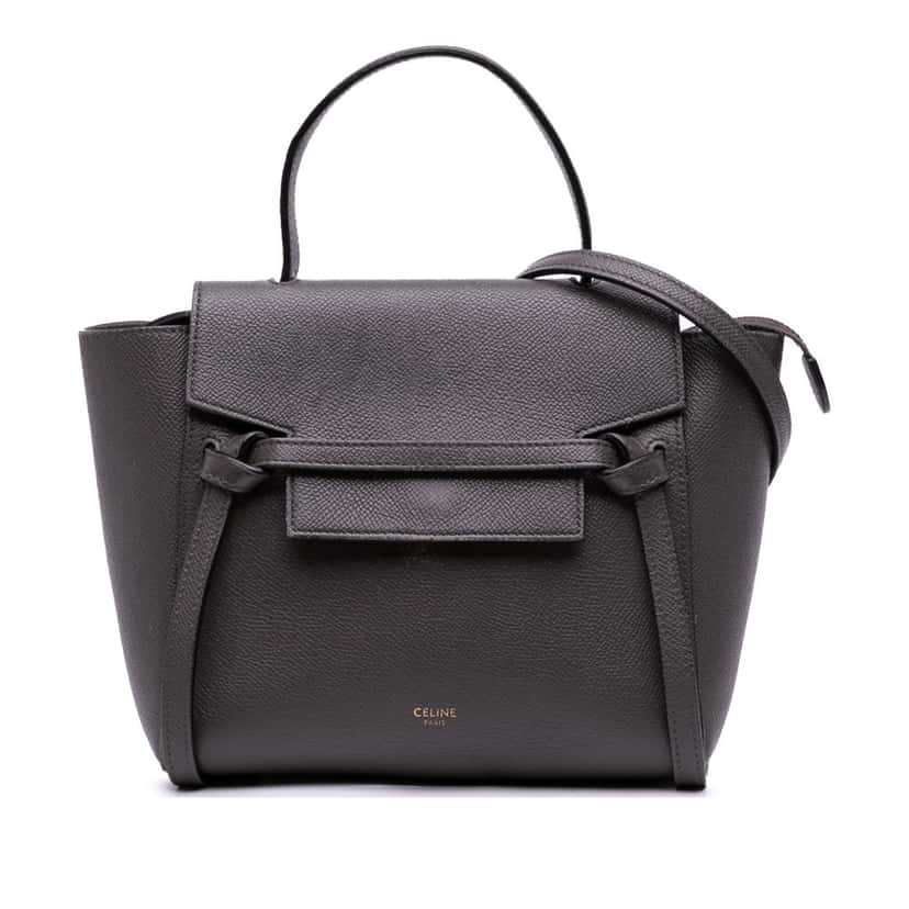 Celine Nano Grained Calfskin Belt Bag Brown Leather Good condition - Front View