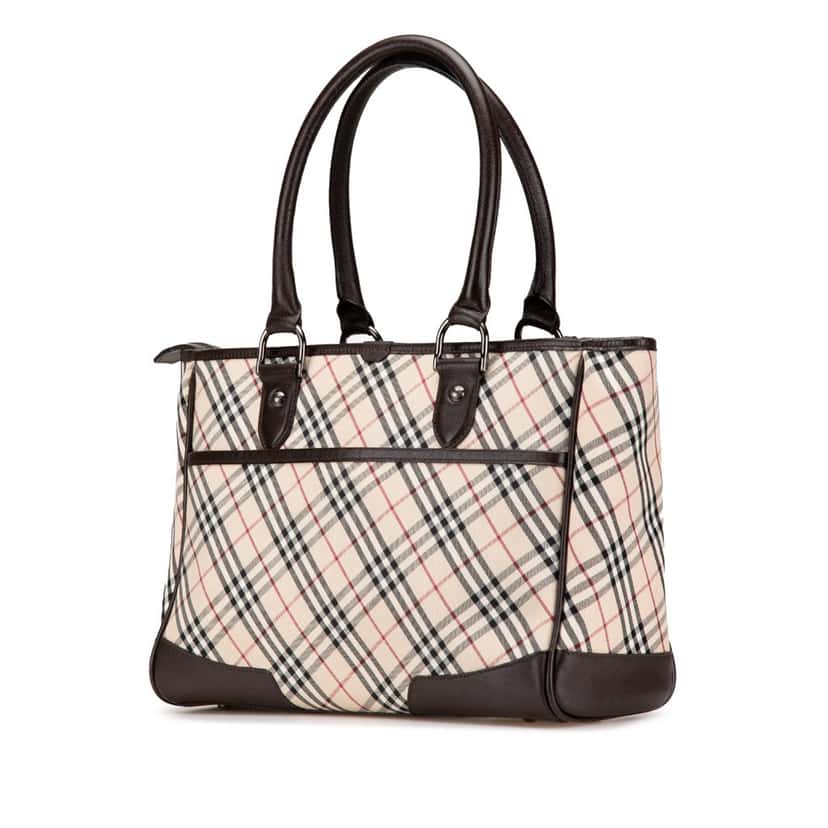 Burberry Nova Check Canvas Tote Brown Canvas Good condition - Back View