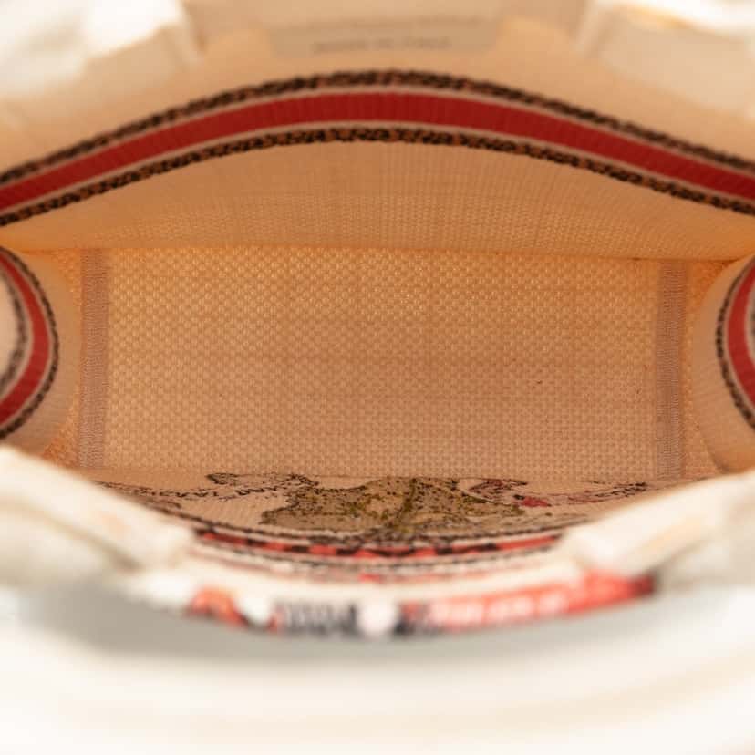 Dior Fleurs Bibliques Embroidery Vertical Book Tote Brown Canvas Good condition - Box View