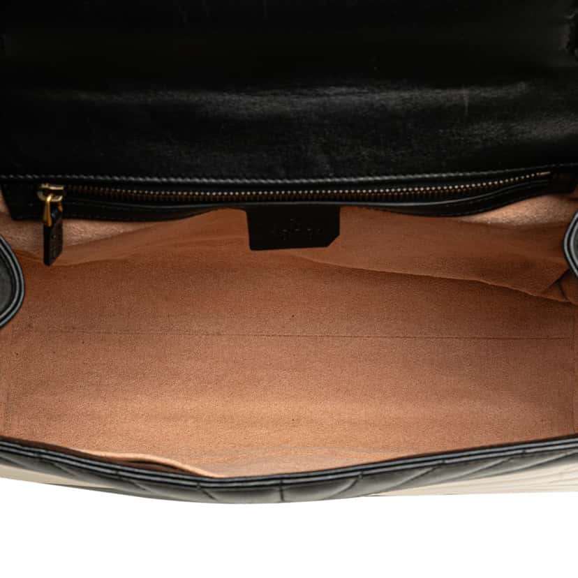 Gucci Leather Bamboo Queen Margaret Satchel White Leather Good condition - Model View