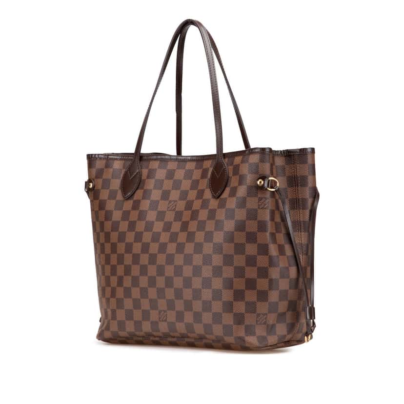 Louis Vuitton Damier Ebene Neverfull MM Brown Canvas Good condition - Back View