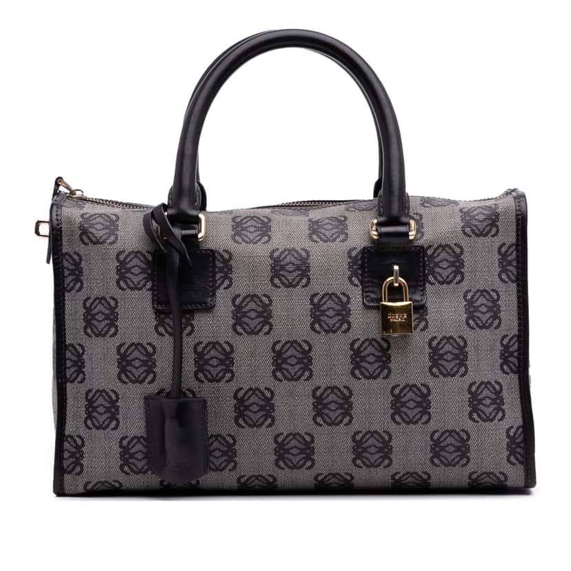 Loewe Anagram Coated Canvas Handbag Grey Canvas Good condition - Front View