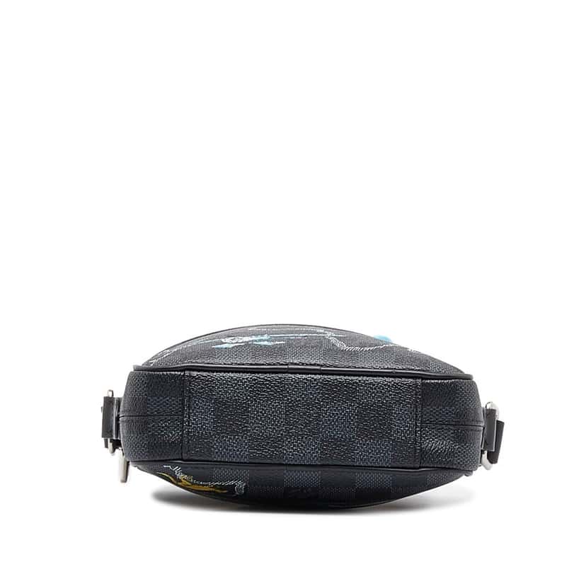 Louis Vuitton Damier Graphite Renaissance Map Danube Slim PM Black Canvas Good condition - Model View