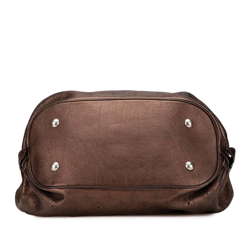 Louis Vuitton Monogram Mahina L Hobo Brown Leather Good condition - Inside View
