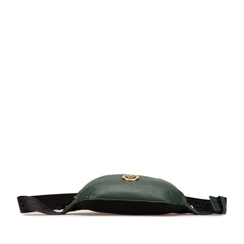 Versace Grained Calfskin Vanitas Medea Belt Bag Green Leather Good condition - Inside View