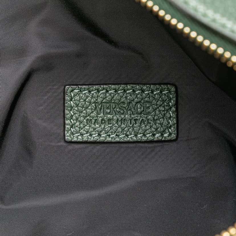Versace Grained Calfskin Vanitas Medea Belt Bag Green Leather Good condition - Box View