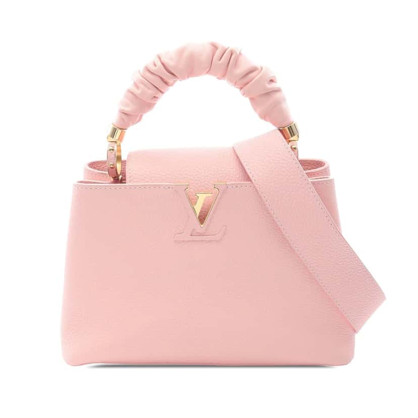 Louis Vuitton Taurillon Scrunchie Capucines BB Pink Leather Good condition - Front View