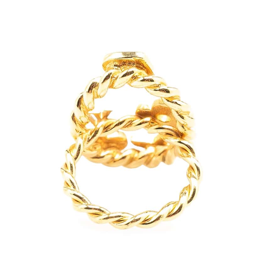 Louis Vuitton Gold Plated and Enamel Berg Sweet Monogram Ring Gold Metal Good condition - Inside View