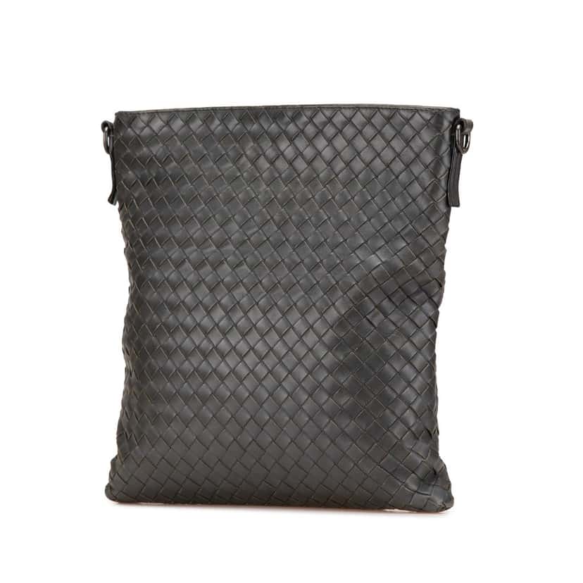 Bottega Veneta Nappa Intrecciato VN Crossbody Grey Leather Good condition - Back View