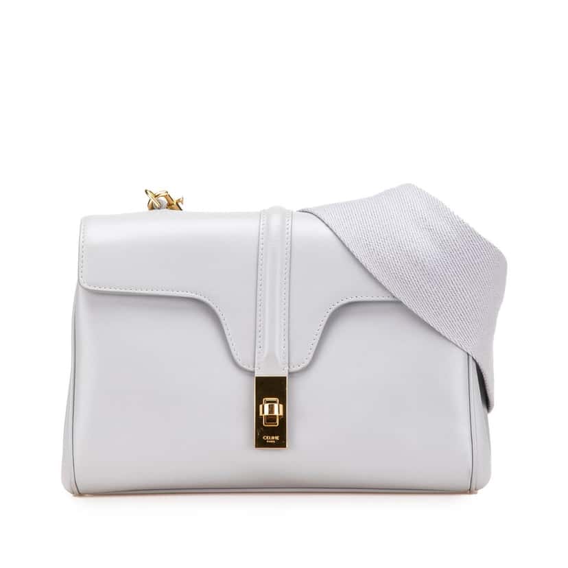 Celine Teen Smooth Calfskin Soft 16 Crossbody Grey Leather Good condition - Front View