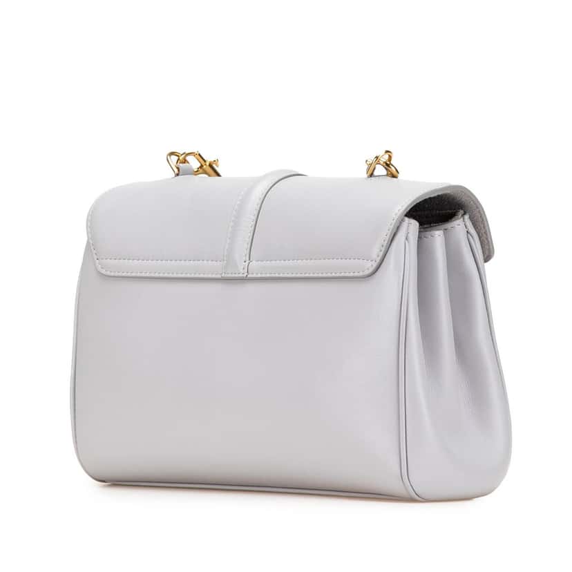 Celine Teen Smooth Calfskin Soft 16 Crossbody Grey Leather Good condition - Back View