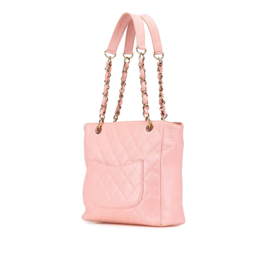 Chanel Caviar Petite Shopping Tote Pink Leather Good condition - Back View
