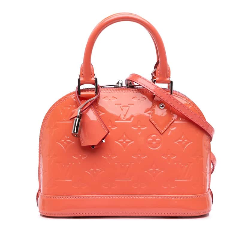 Louis Vuitton Monogram Vernis Alma BB Orange Leather Good condition - Front View