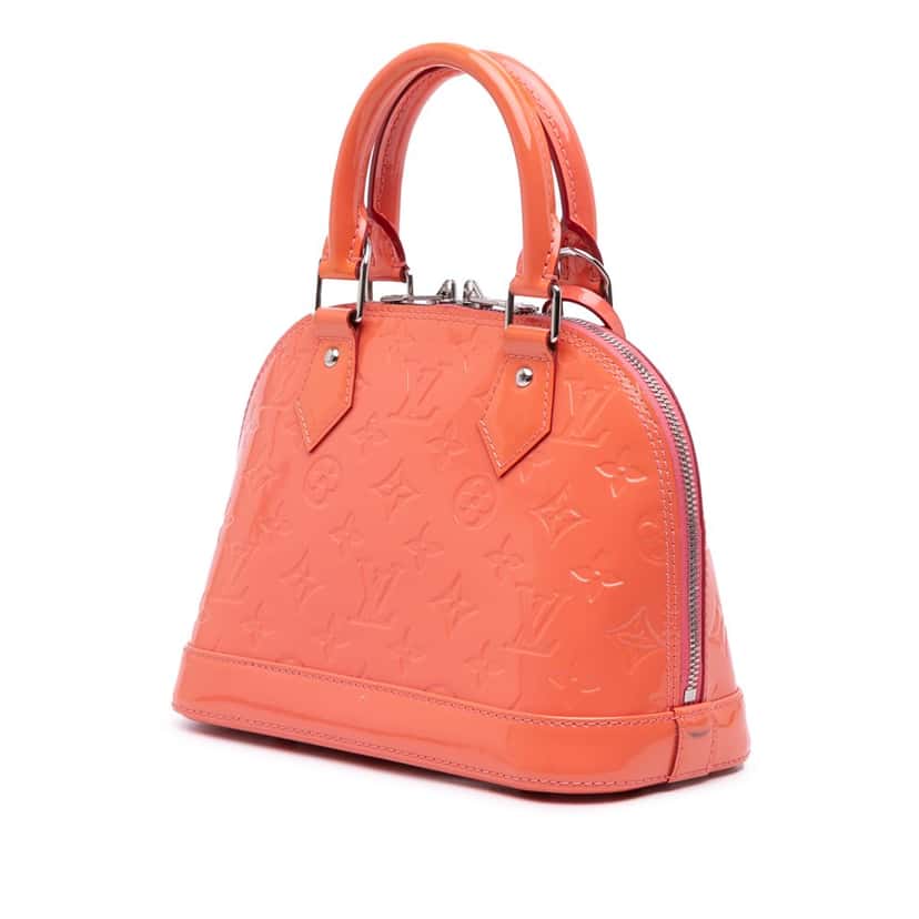 Louis Vuitton Monogram Vernis Alma BB Orange Leather Good condition - Back View