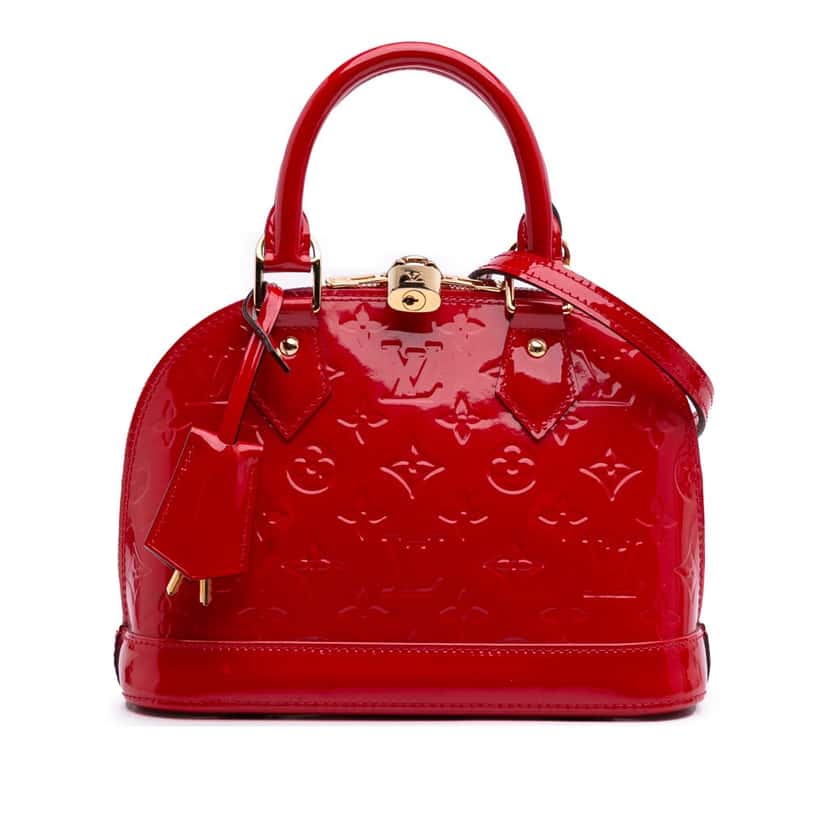 Louis Vuitton Monogram Vernis Alma BB Red Leather Good condition - Front View