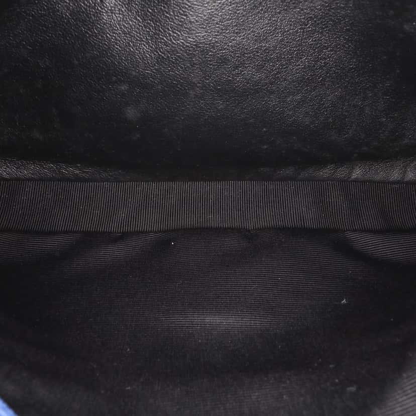 Saint Laurent Medium Quilted Chevron Sheepskin College Satchel Blue Leather Good condition - Box View