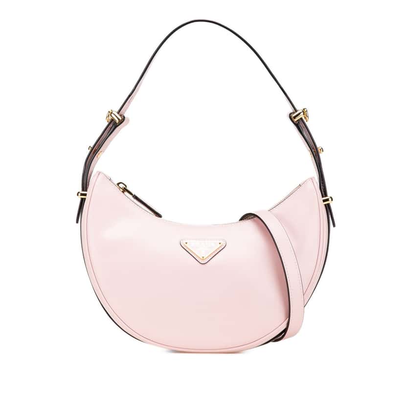 Prada Small Calfskin Arque Satchel Pink Leather Good condition - Front View