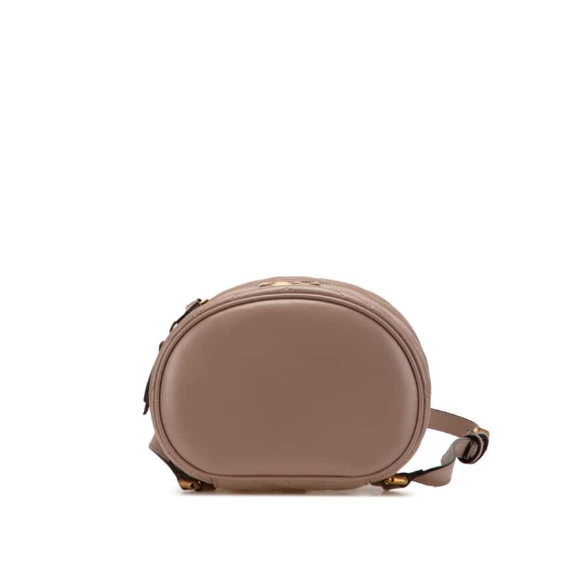Gucci GG Marmont Round Matelasse Leather Backpack Pink Leather Good condition - Inside View