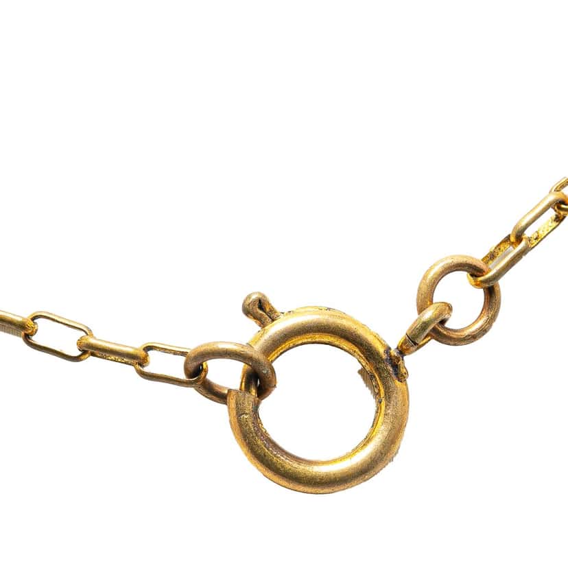 Chanel Gold Plated CC Round Pendant Necklace Gold Metal Good condition - Inside View