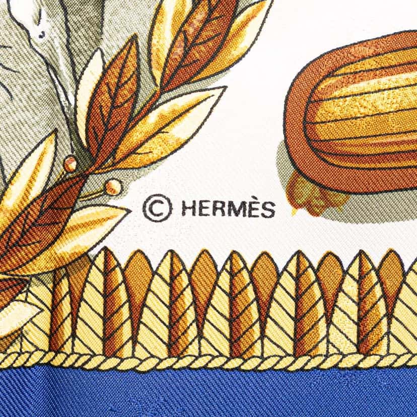 Hermès Napoleon Silk Scarf Blue Silk Very good condition - Box View