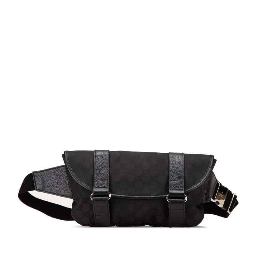 Gucci GG Canvas Belt Bag Black Canvas Good condition - Front View