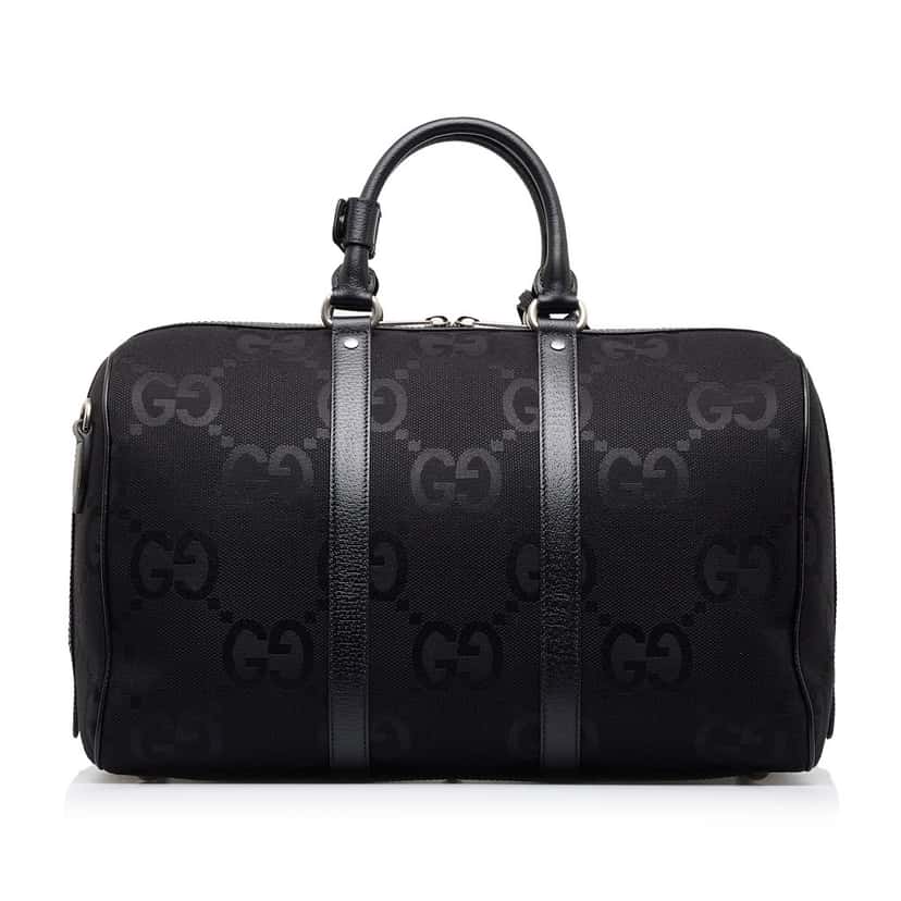 Gucci Small Jumbo GG Canvas Duffle Bag Black Canvas Good condition - Front View