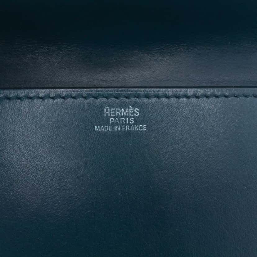 Hermès Tadelakt Medor Clutch 23 Blue Leather Good condition - Box View