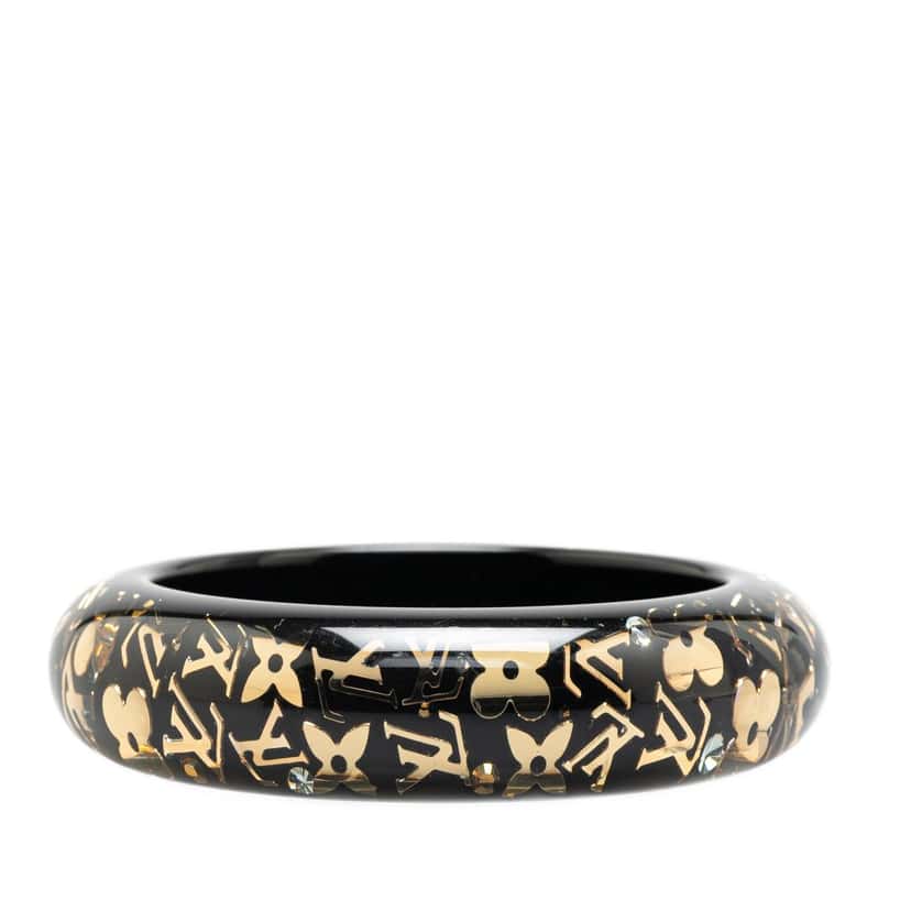 Louis Vuitton Wide Monogram Resin Inclusion Bangle Black Good condition - Inside View