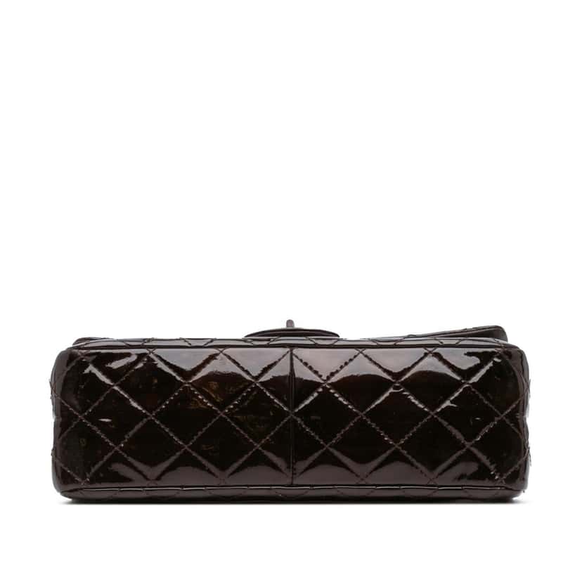 Chanel Reissue 2.55 Quilted Patent Double Flap 227 Brown Leather Good condition - Inside View