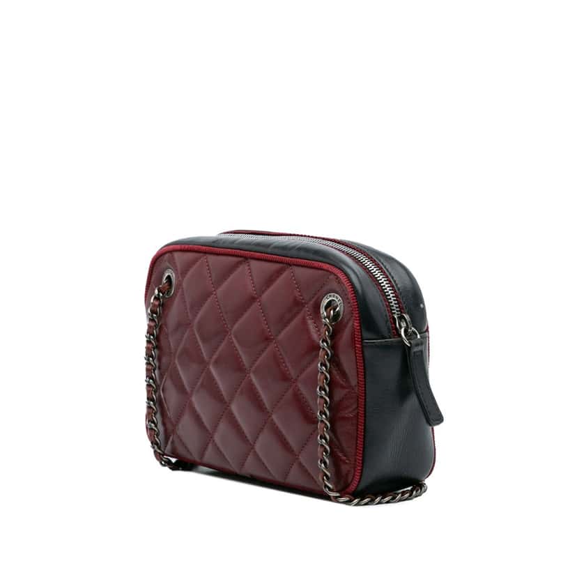 Chanel Small Bicolor Quilted Calfskin Ballerine Camera Bag Red Leather Good condition - Back View