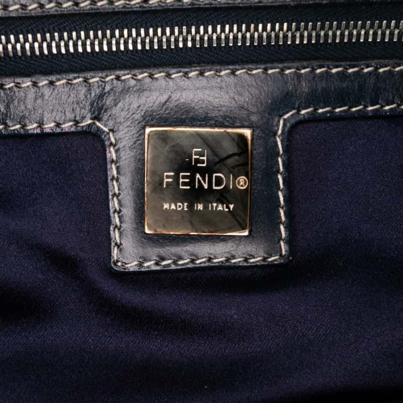 Fendi Small Zucchino Canvas Twins Tote Brown Canvas Good condition - Box View
