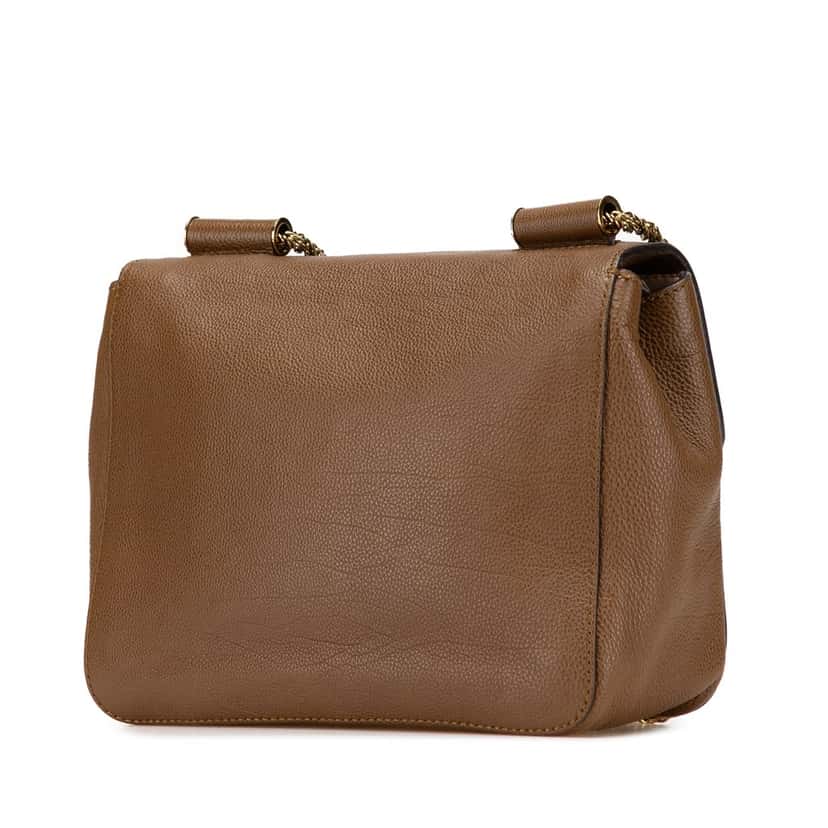 Chloé Small Leather Elsie Crossbody Brown Leather Good condition - Back View