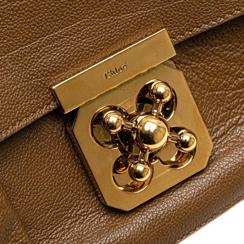 Chloé Small Leather Elsie Crossbody Brown Leather Good condition - Box View