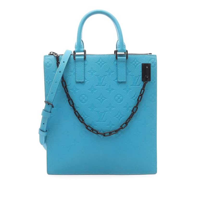 Louis Vuitton Monogram Taurillon Sac Plat Blue Leather Good condition - Front View