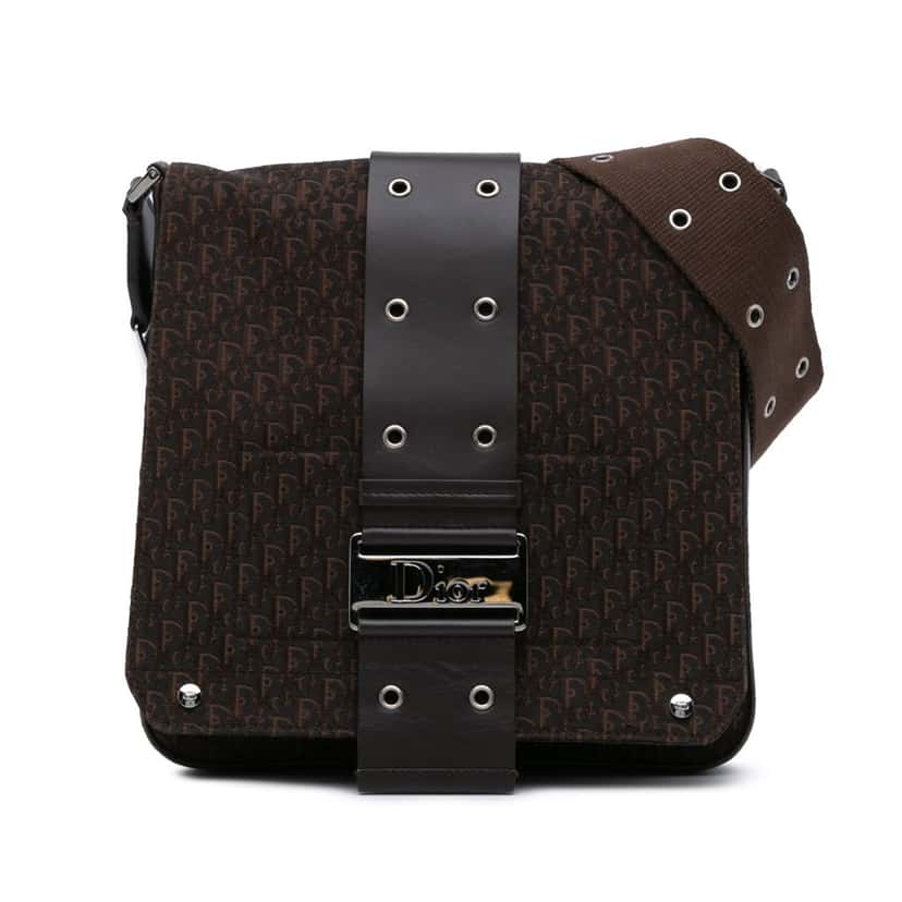 Dior Diorissimo Trotter Canvas Street Chic Crossbody Brown Canvas Good condition - Front View