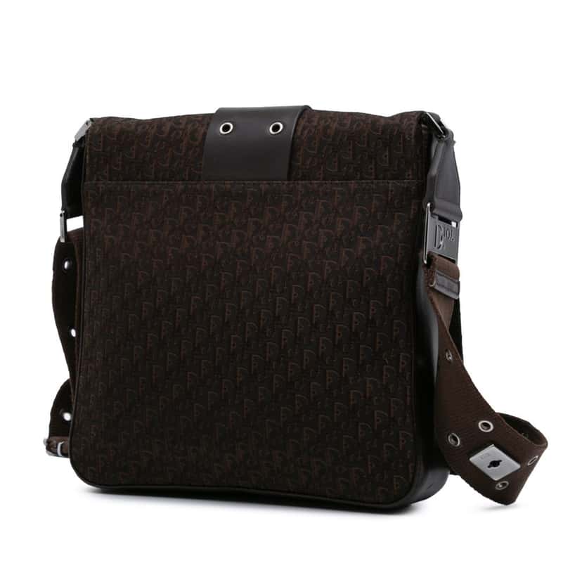 Dior Diorissimo Trotter Canvas Street Chic Crossbody Brown Canvas Good condition - Back View