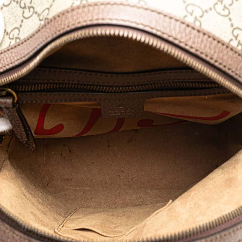 Gucci GG Supreme Bosco Web Backpack Brown Canvas Good condition - Model View
