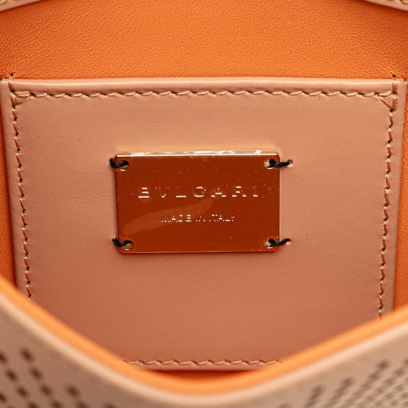 Bvlgari Small Laser Cut Calfskin Serpenti Forever Diamond Blast Sunshine Crossbody Brown Leather Good condition - Box View