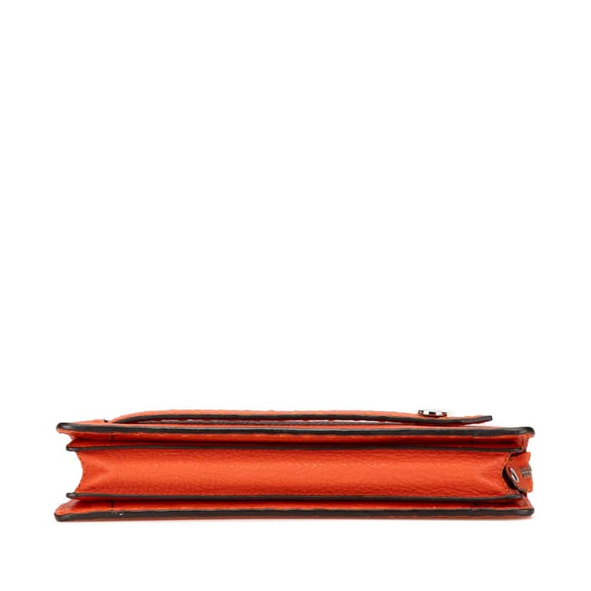 Fendi Leather Selleria Clutch Orange Leather Good condition - Inside View