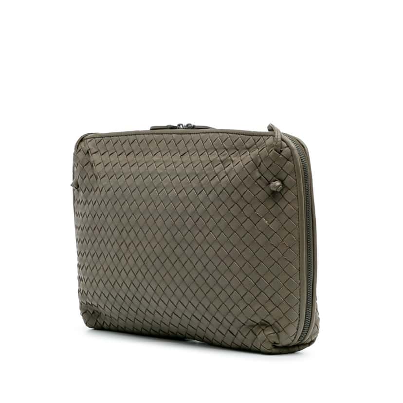 Bottega Veneta Large Nappa Intrecciato Nodini Crossbody Brown Leather Good condition - Back View